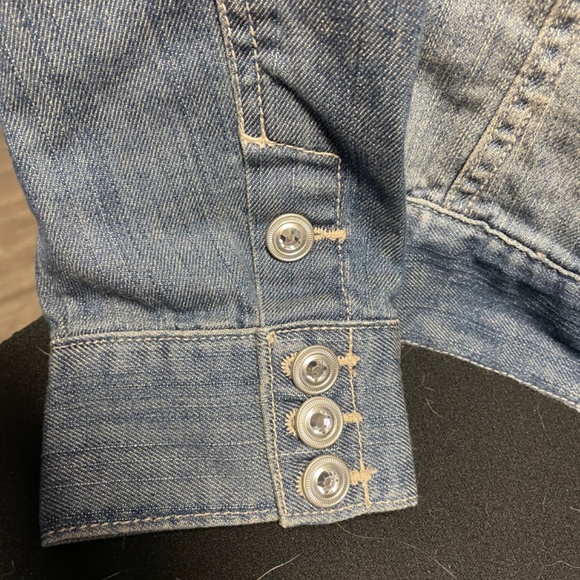 Distressed but with Bling! Jean jacket - Picture 4 of 5